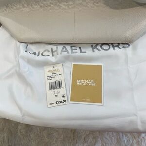 Michael Kors Pebbled Leather Tote in Off-White